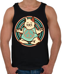 printfashion Hippi macska - Férfi atléta - Fekete (2372278)