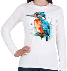 printfashion madár - Női hosszú ujjú póló - Fehér (16092932)