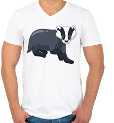 printfashion Borz - Férfi V-nyakú póló - Fehér (6350054)