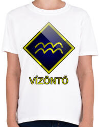 printfashion Vízöntő - Gyerek póló - Fehér (5351610)