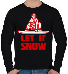 printfashion SNOWBOARD LET IT SNOW - Férfi pulóver - Fekete (10778852)