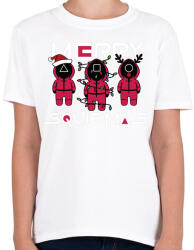 printfashion Squid game - karácsony - Merry Squidmas - Gyerek póló - Fehér (5541906)