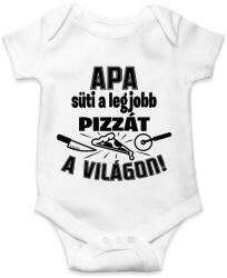 printfashion Apa süti a legjobb pizzát a világon - Baba Body - Fehér (16562378)