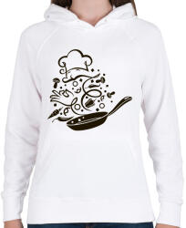 printfashion Szakács - Női kapucnis pulóver - Fehér (13788609)