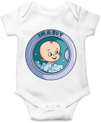 printfashion Kisfiú a mosógépben - Baba Body - Fehér (1329532)