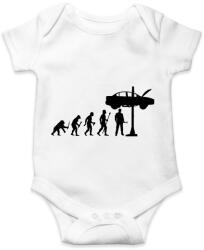 printfashion Autószerelő evolúció - Baba Body - Fehér (1332860)