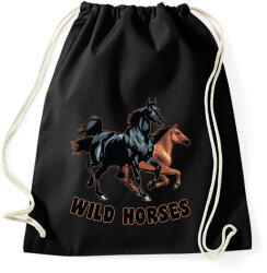 printfashion wild horses - Sportzsák, Tornazsák - Fekete (8960524)