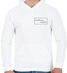 printfashion Pozitívan negatív - Férfi kapucnis pulóver - Fehér (7289609)