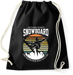 printfashion Snowboard extreme sport - Sportzsák, Tornazsák - Fekete (10779477)