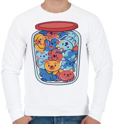printfashion Cicák üvegben - Férfi pulóver - Fehér (13982344)