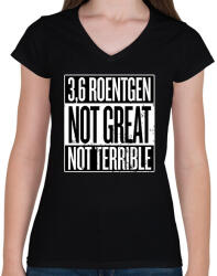 printfashion 3.6 röntgen sugárzás - Női V-nyakú póló - Fekete (1548704)