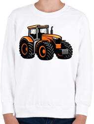printfashion Narancssárga traktor - Gyerek pulóver - Fehér (6594409)