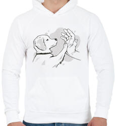 printfashion Kutya gazdi - Férfi kapucnis pulóver - Fehér (12002957)