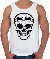 printfashion Motoros koponya - Férfi atléta - Fehér (394030)