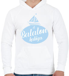 printfashion A Balaton kalóza - Férfi kapucnis pulóver - Fehér (6989669)