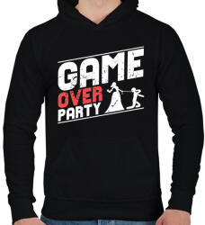 printfashion GAME OVER - Férfi kapucnis pulóver - Fekete (2617536)