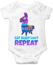 printfashion Eat Sleep Loot Repeat - Baba Body - Fehér (1955162)