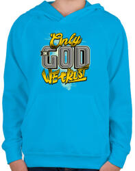 printfashion Hit - Gyerek kapucnis pulóver - Azúrkék (86352)