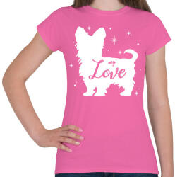 printfashion My love- Yorkie - Női póló - Rózsaszín (11548859)