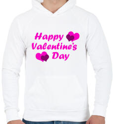 printfashion Happy Valentines Day - Férfi kapucnis pulóver - Fehér (11680968)