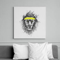 printfashion Hipster lion - Vászonkép - Fehér (6621318)