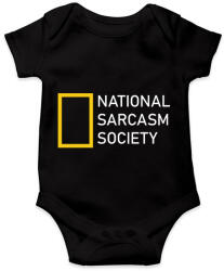 printfashion National Sarcasm Society - White - Baba Body - Fekete (7046880)
