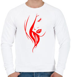 printfashion Női arc - piros - Férfi pulóver - Fehér (11996436)