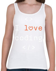 printfashion I love coding - Női atléta - Fehér (9437980)
