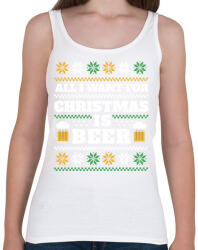 printfashion All I want for christmas is beer - Női atléta - Fehér (14906735)