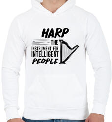 printfashion Intelligens emberek hangszere - Hárfa - Férfi kapucnis pulóver - Fehér (7640301)