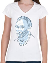 printfashion Vincent Van Gogh - Női V-nyakú póló - Fehér (11390972)