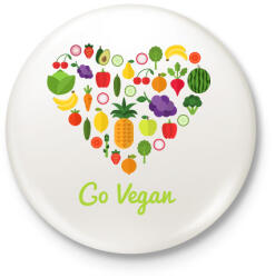 printfashion Vegán - Kitűző, hűtőmágnes - Fehér (6540502)