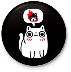 printfashion Evil cat - Kitűző, hűtőmágnes - Fekete (16053406)