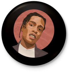 printfashion Asap Rocky - Kitűző, hűtőmágnes - Fekete (3103072)