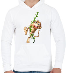 printfashion Majom - Férfi kapucnis pulóver - Fehér (4394504)