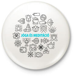 printfashion Jóga és meditáció - Kitűző, hűtőmágnes - Fehér (6348057)