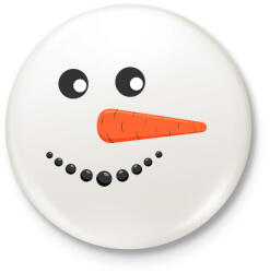 printfashion Hóember fej - Kitűző, hűtőmágnes - Fehér (14711325)