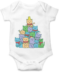 printfashion Macskás karácsonyfa - Baba Body - Fehér (5741885)