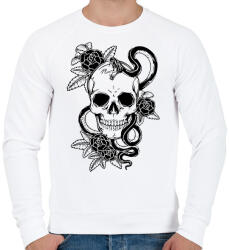 printfashion koponya - Férfi pulóver - Fehér (9008605)