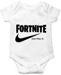 printfashion Fortite Just Play It Fekete - Baba Body - Fehér (1331222)