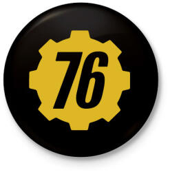printfashion Fallout 76 - Kitűző, hűtőmágnes - Fekete (3097620)