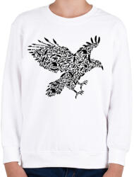 printfashion Fekete sas - Gyerek pulóver - Fehér (136738)