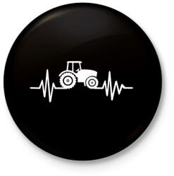 printfashion Traktor pulzus - Kitűző, hűtőmágnes - Fekete (3095947)
