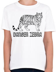 printfashion Danger zebra - Gyerek póló - Fehér (2015705)