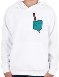 printfashion ZSEB-Kés - Gyerek kapucnis pulóver - Fehér (278063)