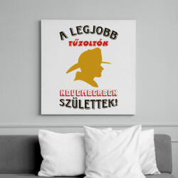 printfashion Tűzoltó szülinapja november - Vászonkép - Fehér (6639436)