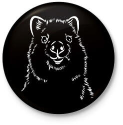 printfashion Fehér quokka - Kitűző, hűtőmágnes - Fekete (14001594)