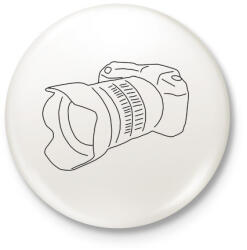 printfashion Camera - Kitűző, hűtőmágnes - Fehér (5328767)