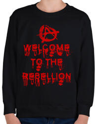 printfashion Welcome To The Rebellion - Gyerek pulóver - Fekete (4806117)