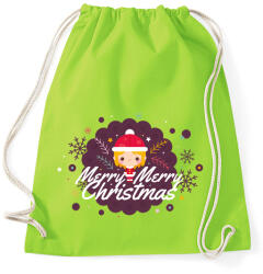 printfashion Merry Merry Christmas! - Sportzsák, Tornazsák - Limezöld (480680)